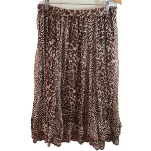 Dimri Animal Printed Midi Skirt